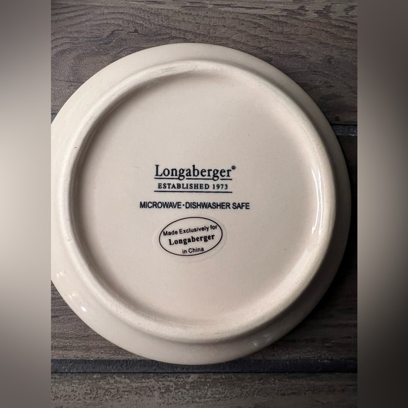 Longaberger Pottery Peppermint Twist Coasters or Pint Crock lid set of 4 perfect - Picture 4 of 5